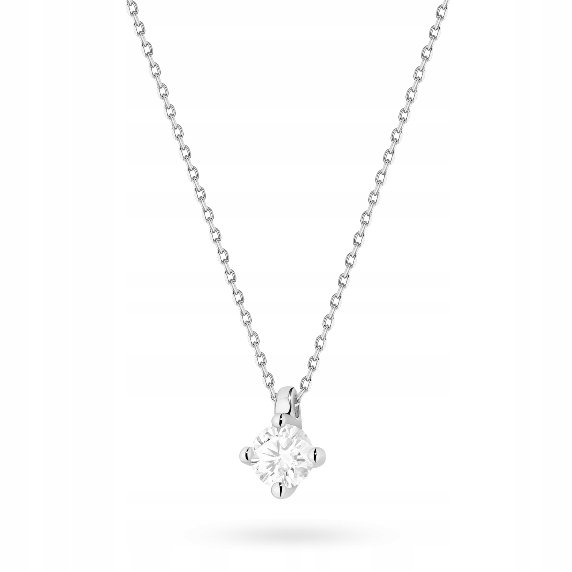 Złoty Naszyjnik pr. 585 Klasyczna Zawieszka z Brylantem 0,25ct