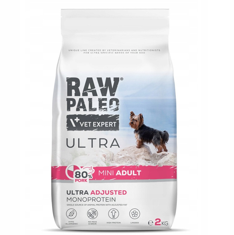 Raw Paleo Ultra Pork Mini Adult Sucha Karma Dla Psa 2kg