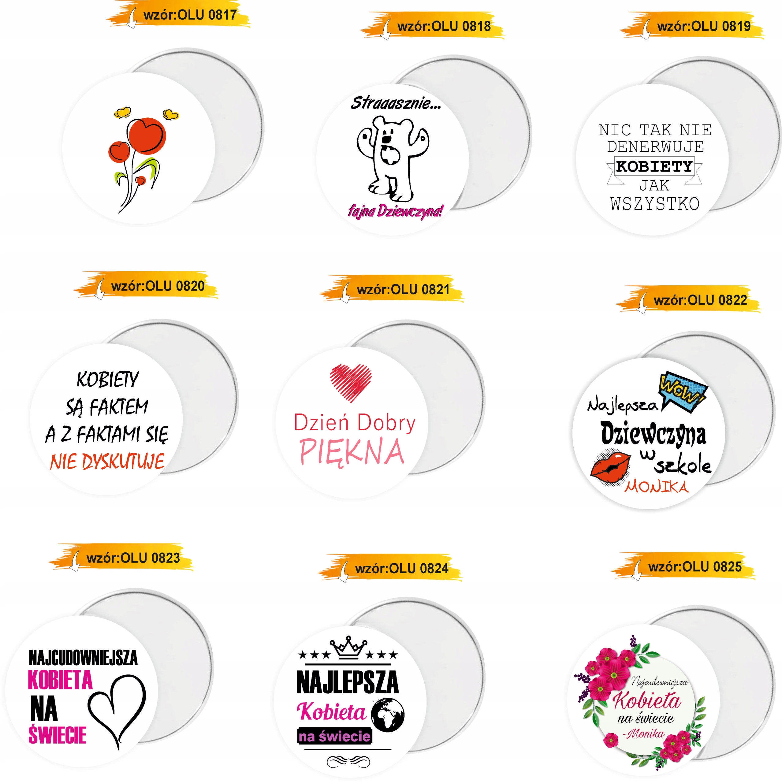 LUSTERECZKO LUSTERKO prezent dla DZIEWCZYNY RÓŻNE WZORY PERSONALIZOWANE Stan opakowania oryginalne