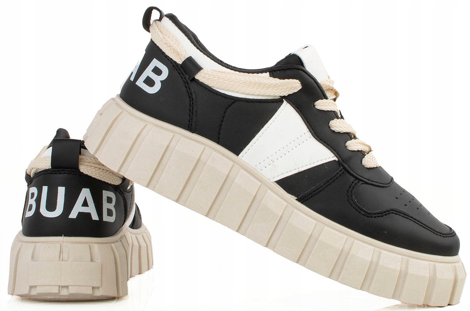 

6721 Czarne Sneakersy Trampki Platforma Skóra 39