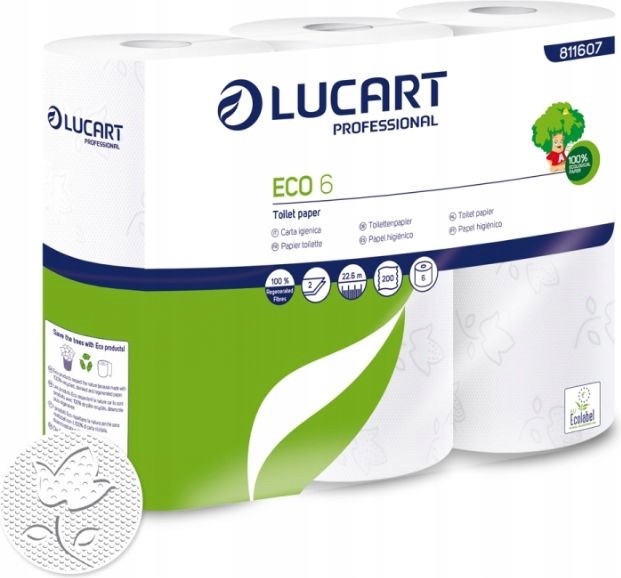 

Papier toaletowy biały 100% z recyklingu 6 rolek L