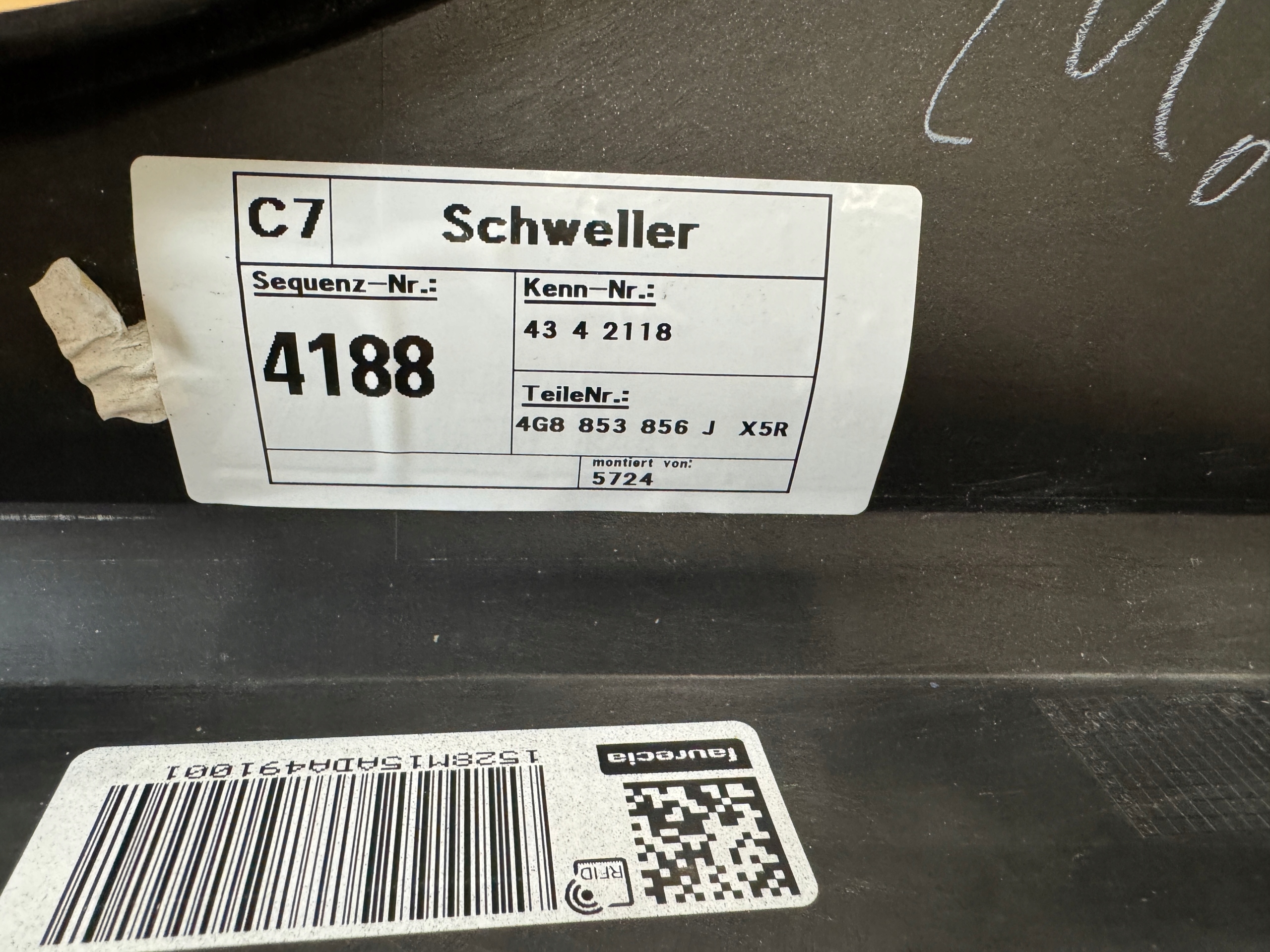 AUDI A7 2017 S-LINE moulding threshold left right 4G8853855 4G8853856 LX5R 38km