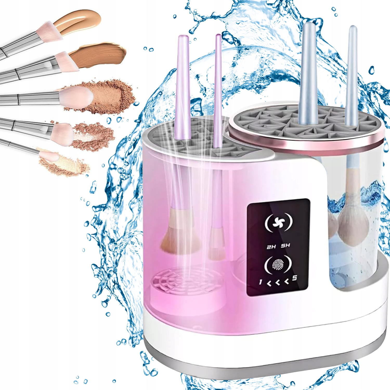 Kartáč na čištění štětců na make-up, připojitelný k elektřině, barva bílá