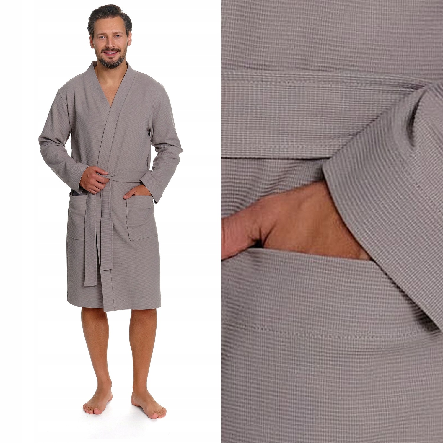 Pánský župan Doctornap Smw 7421 sand plus béžový bavlněný 2XL