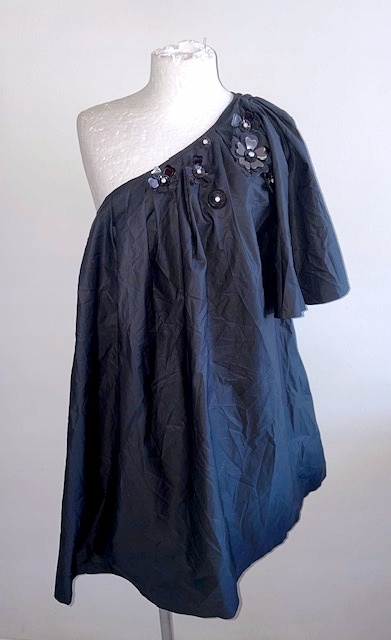 Luxusní Zdobená Rozkládací Asymetrická Šaty Adam Lippes 36 38 S M