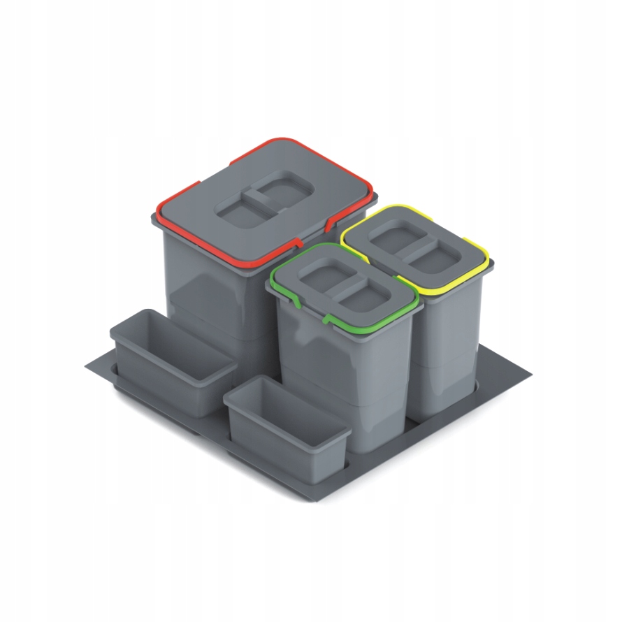 Koše, koš na třídění odpadků pod dřez do skříňky 60, trojitý. Šedá