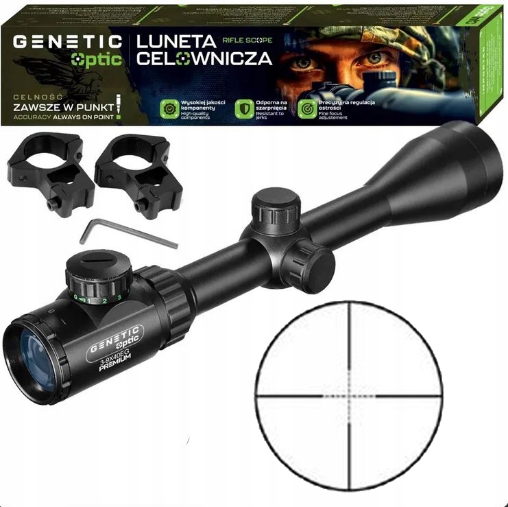 Zaměřovací dalekohled3-9x40EG zoom optický zaměřovač podsvícený kříž mil-dot