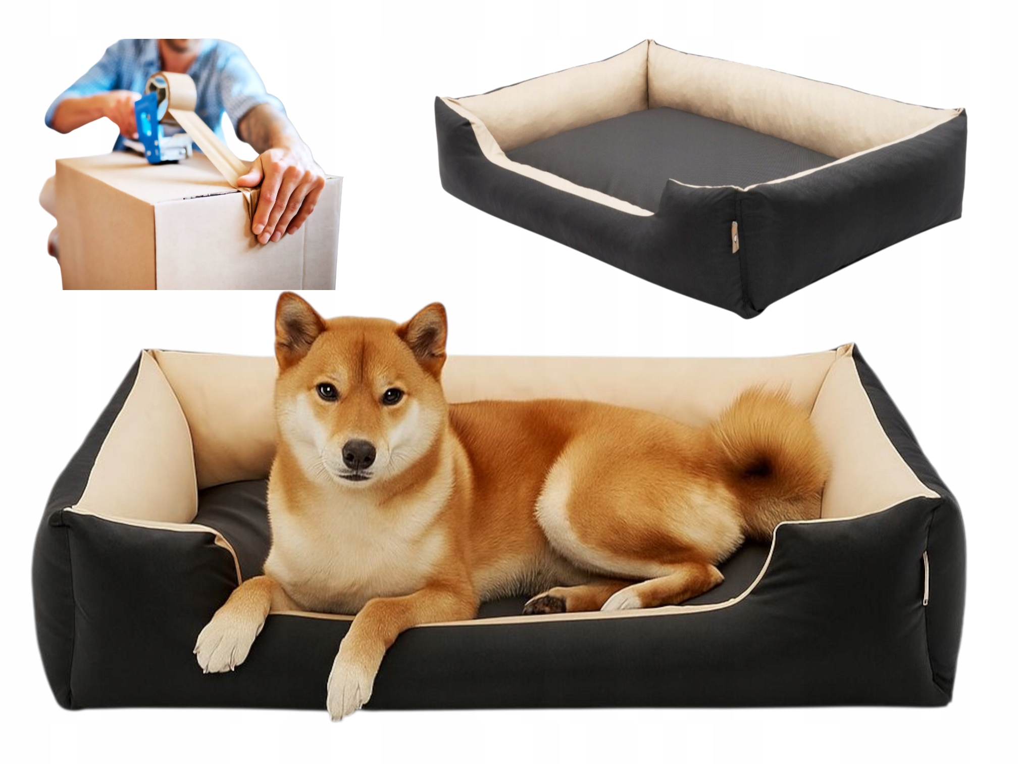 Levně Pelíšek pro psa 90x70 XL matrace pohovka polštář potah pohovka Béžová