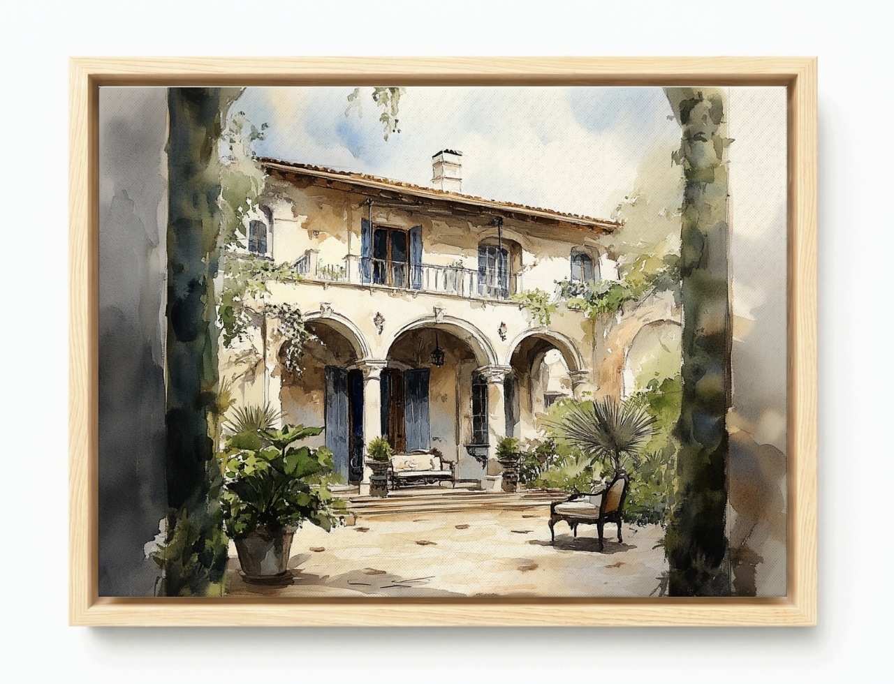 Obraz Rama American Box Dom Willa Rezidencia Dvor Patio Taliansko 80x60