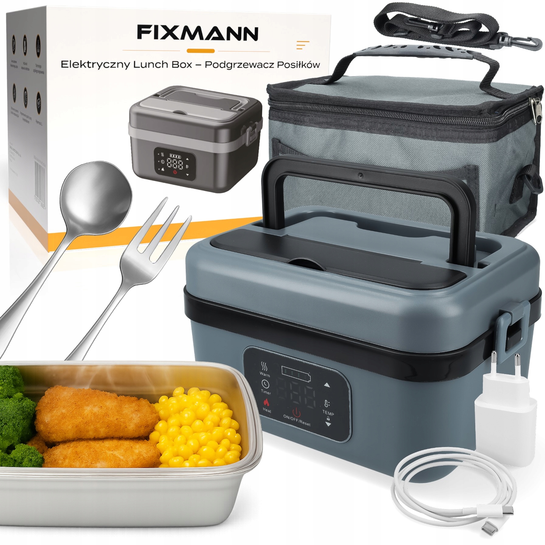 Elektrický vyhřívaný obědový box přenosný 1L