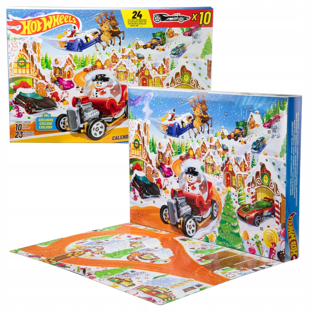 Hot Wheels Adventní kalendář 2025 10 autíček Hračky 3+ JCB47