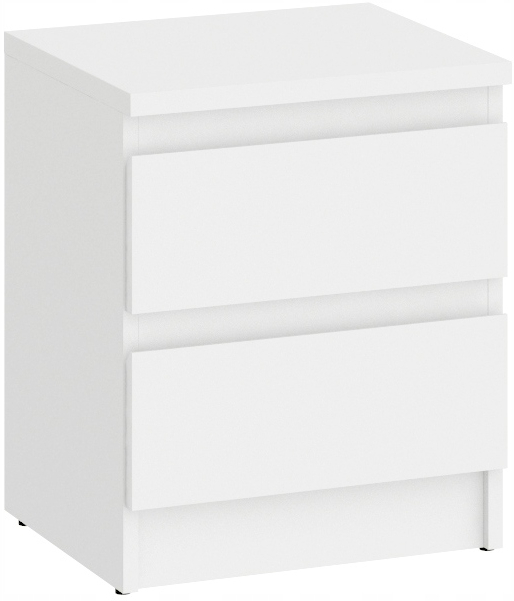 SZAFKA NOCNA KOMODA STOLIK STELLA 2 SZUFLADY 40 CM BIAŁA MAT MAFMEBLE