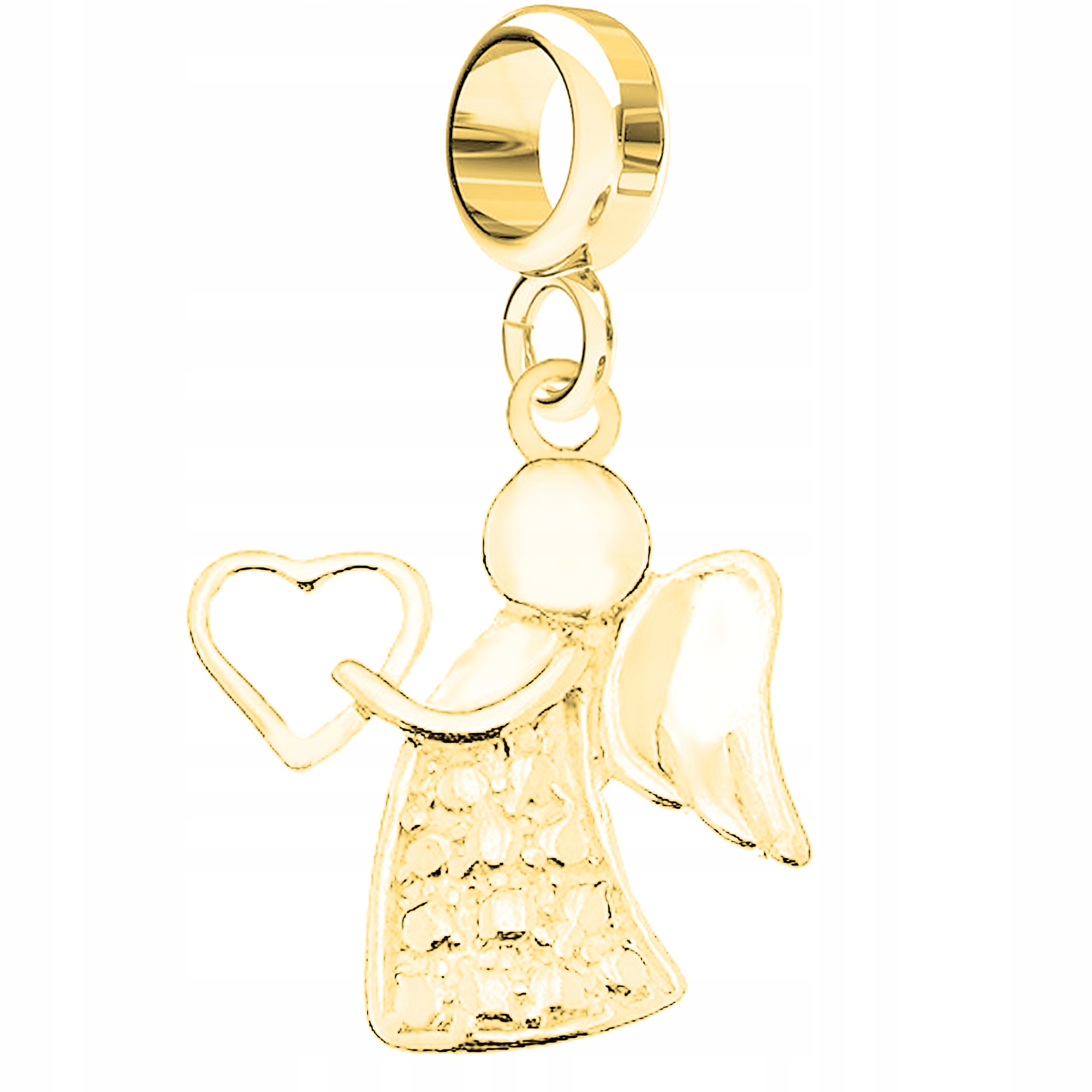 Charms Zlatý Anděl strážný Srdce s andělem Anděl Nebe Stříbro 925