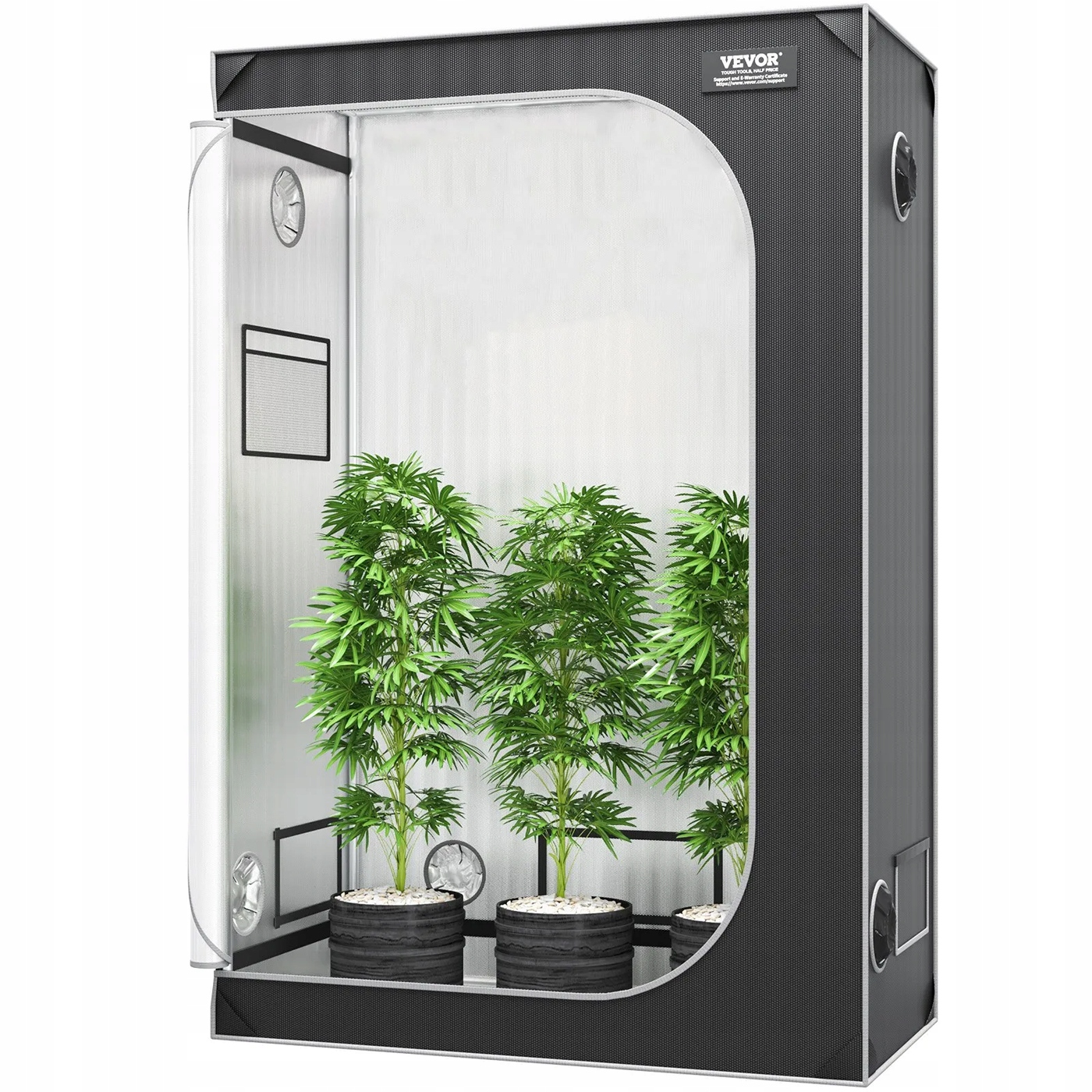Growbox Pestovateľský stan 122x61x183 cm 2000D Mylar Oceľ 22 mm Nosnosť 60 kg