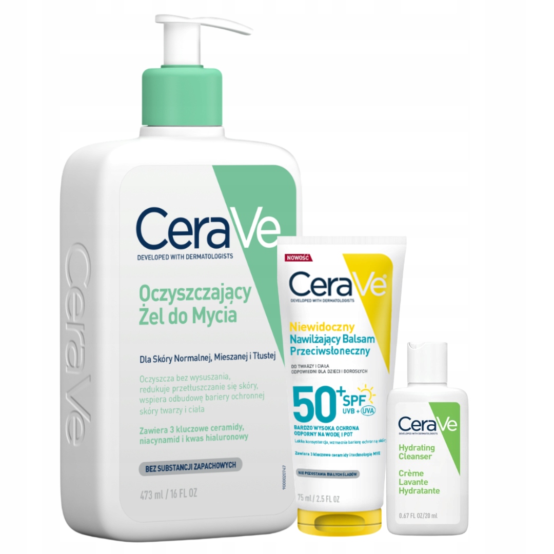 CeraVe Balsam Spf 50+ 75 ml Żel Oczyszczający Skóra Normalna Tłusta 473ml
