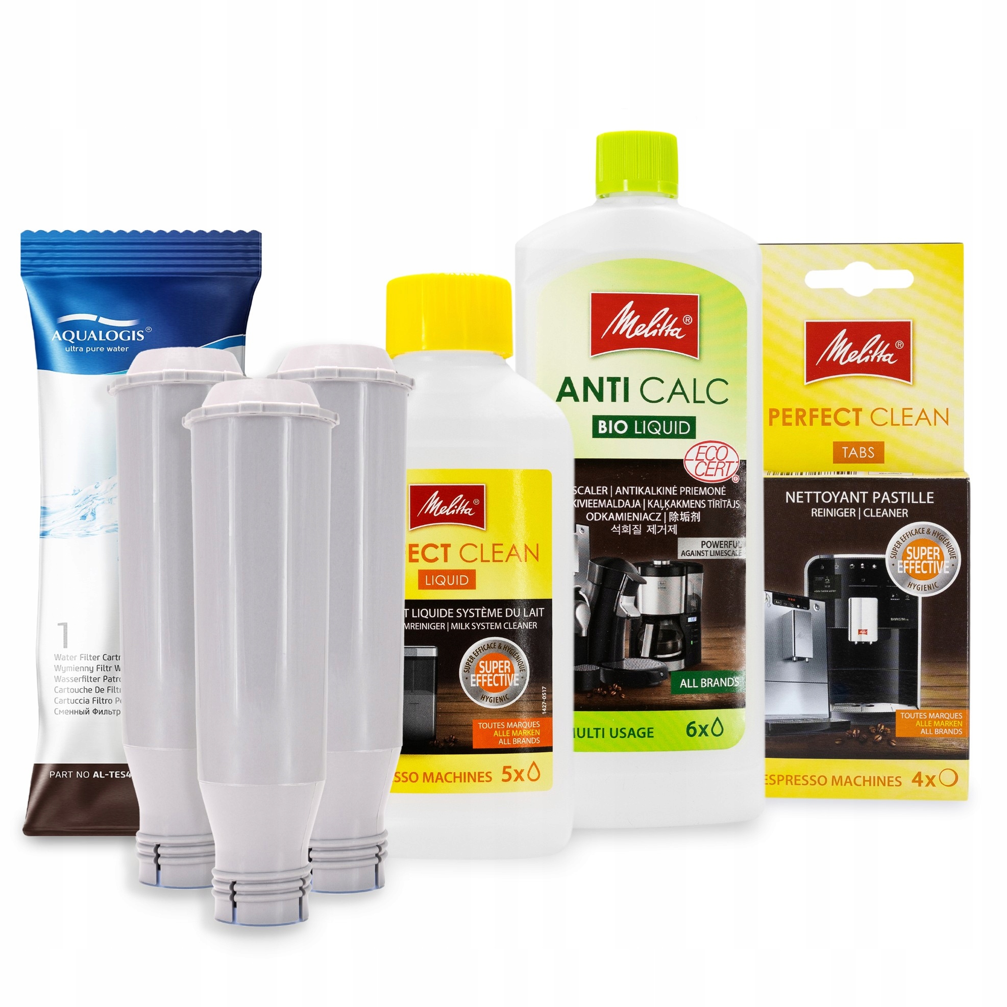 Odvápňovač Melitta, tablety, Tekutina x3 Filtr do kávovaru AL-TES46