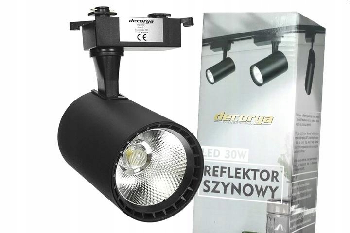 Reflektor Halogen Szynowy 30W Barwa Ciepła 3000K Kolor czarny