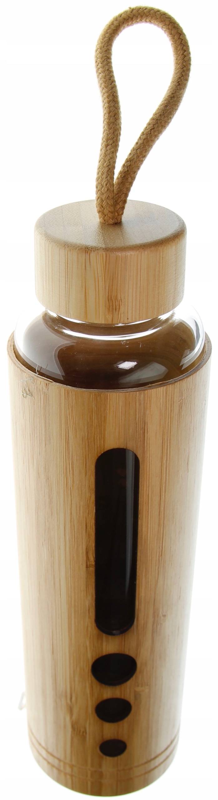 Butelka Szklana Bidon Do Wodę 550 ml Eko Termos Bambusowy