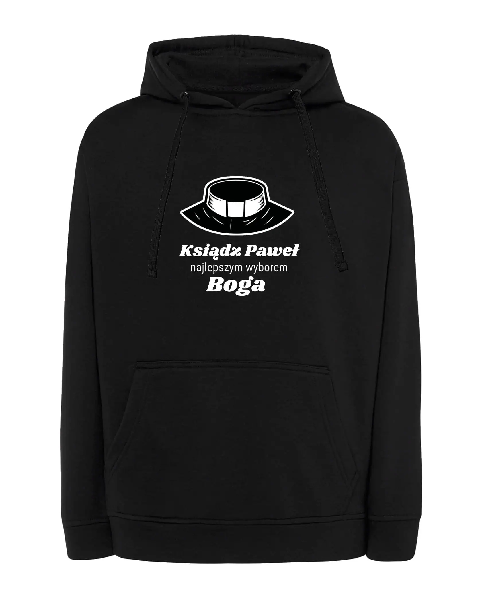 Mikina s kapucí Personalizovaná pro kněze Výběr Boha Černá L