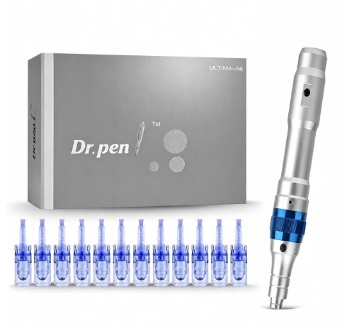A6 Derma Pen Bezprzewodowy Urządzenie do Mezoterapii 12 kartridży