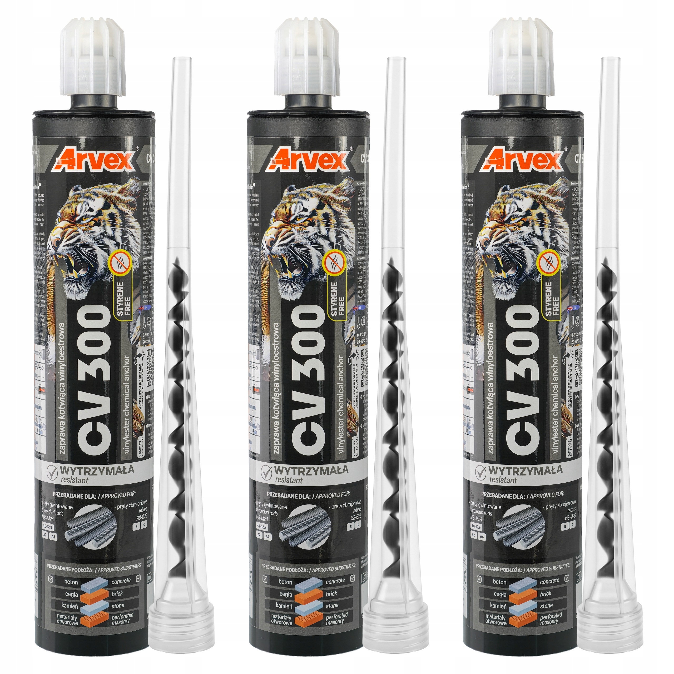 Chemická kotva Arvex CV 300 ml Vinylesterová míchačka kotva bez styrenu