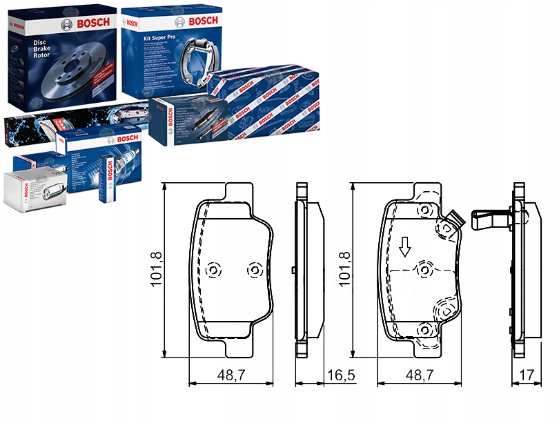 Sada Brzdových Destiček Bosch 044660F010 44660