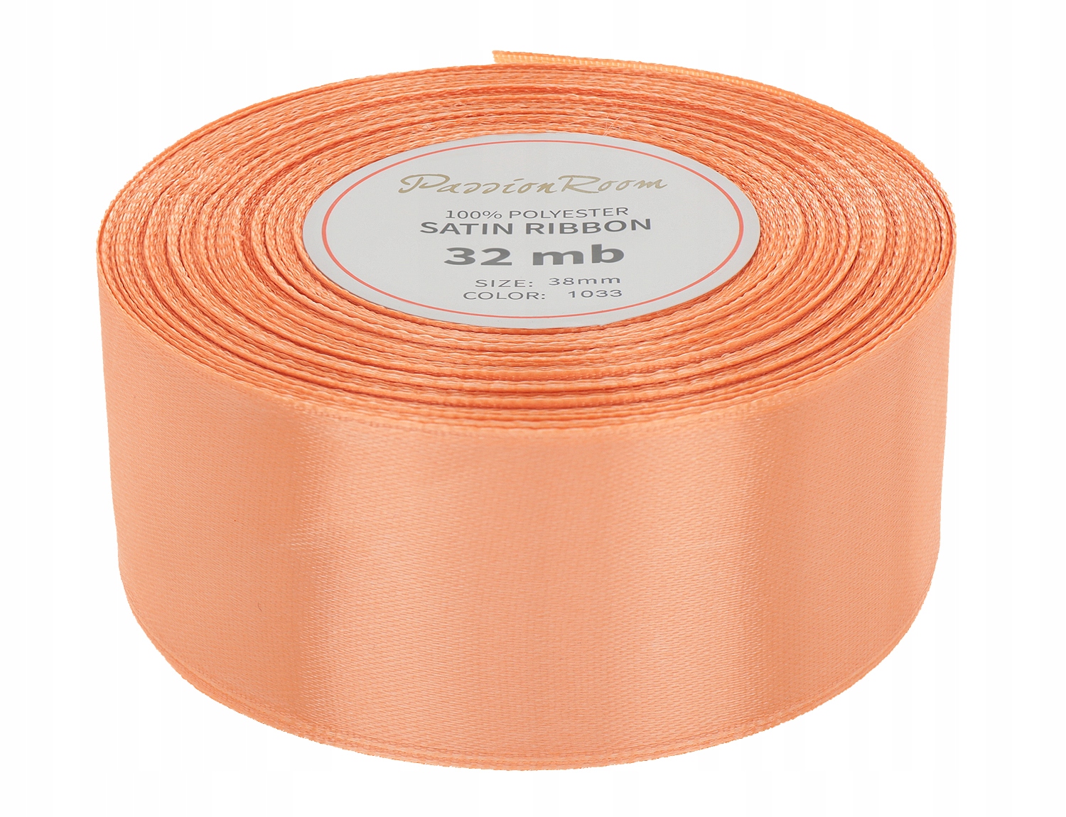 Wstążka satynowa atłasowa 38mm 32mb łososiowa