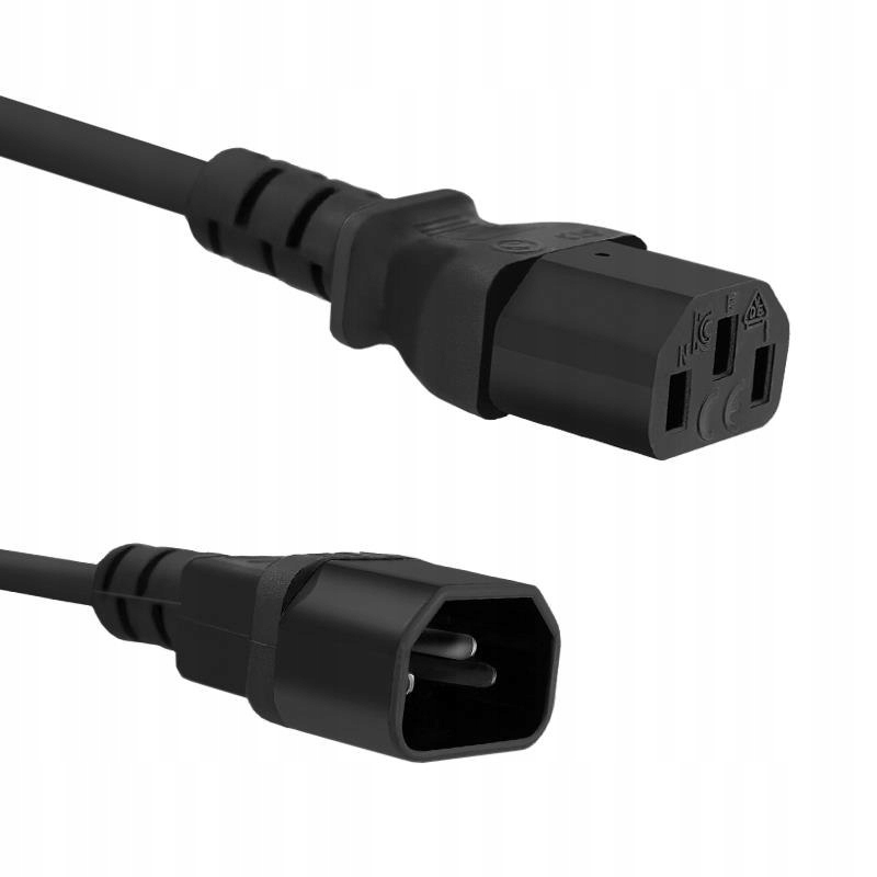 Kabel zasilający Qoltec Iec C13/C14 3x1.0mm2 1.8m