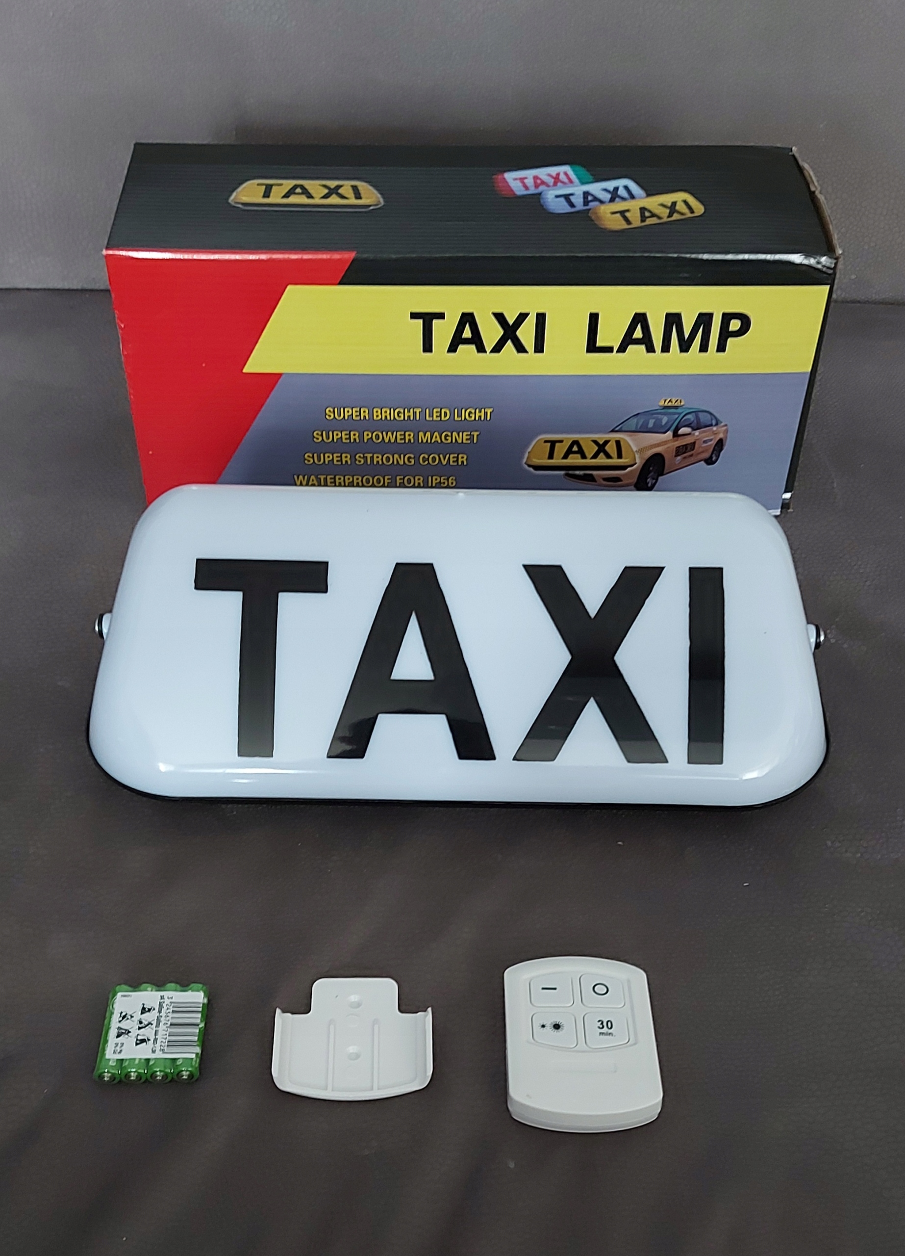 BEZPRZEWODOWA LAMPA KOGUT TAXI NA PILOTA Color white