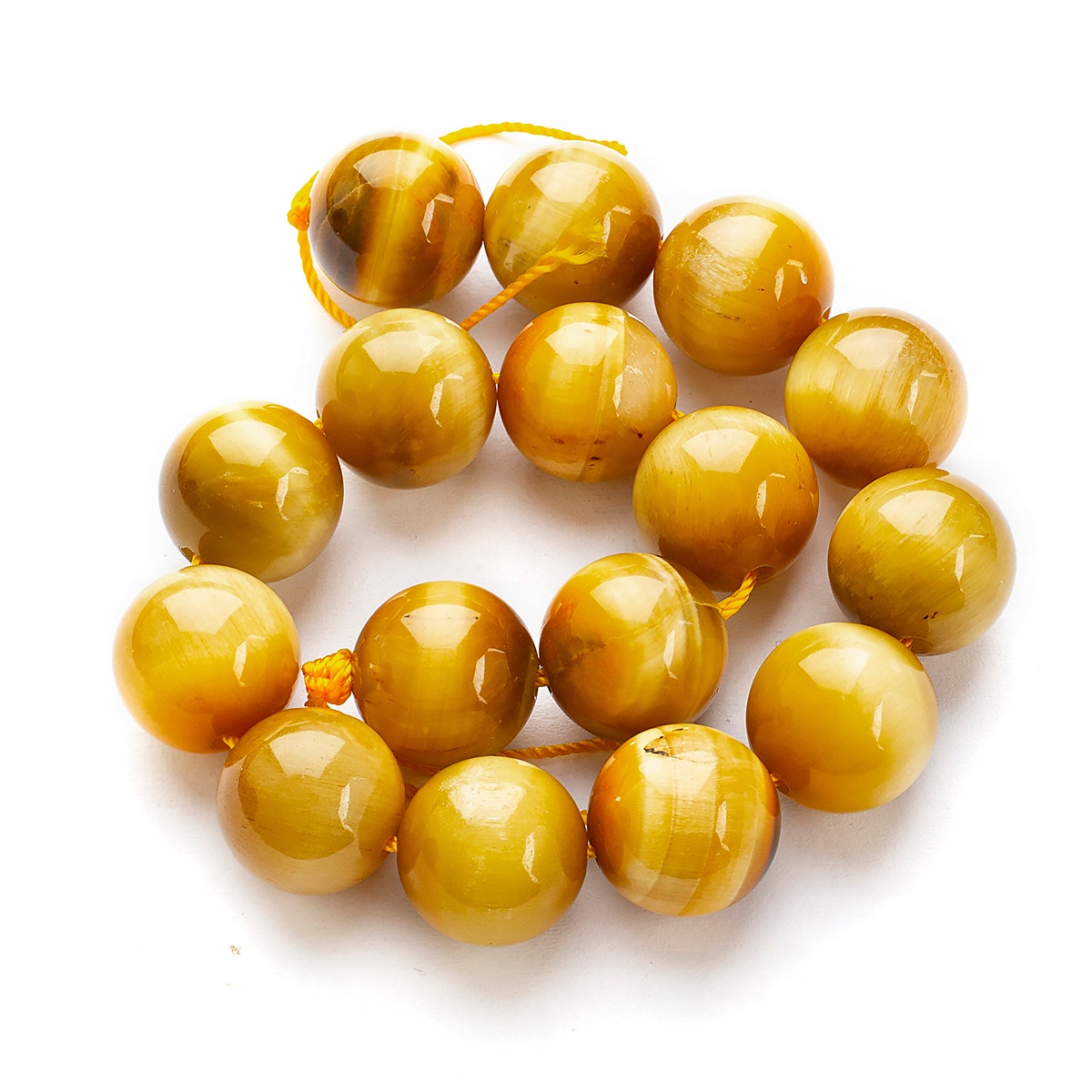 Korálky Přírodní Zlaté Tygří oko třída A Kulaté, 12mm, 15ks/20cm/nit