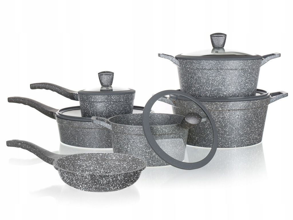 

Zestaw garnków Granite Gray 11el granitowe