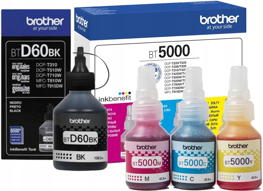 

4 Tusze Oryginalne BT5000 Cmy BTD60BK T720DW T710W