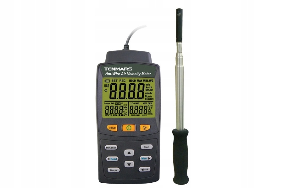 

Tenmars Anemometr Hot-wire Wiatromierz TM4002 temp