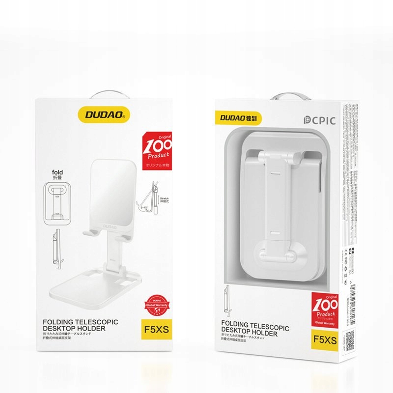 Dudao Uchwyt Biurkowy na Telefon, Biały Waga produktu z opakowaniem jednostkowym 0.15 kg