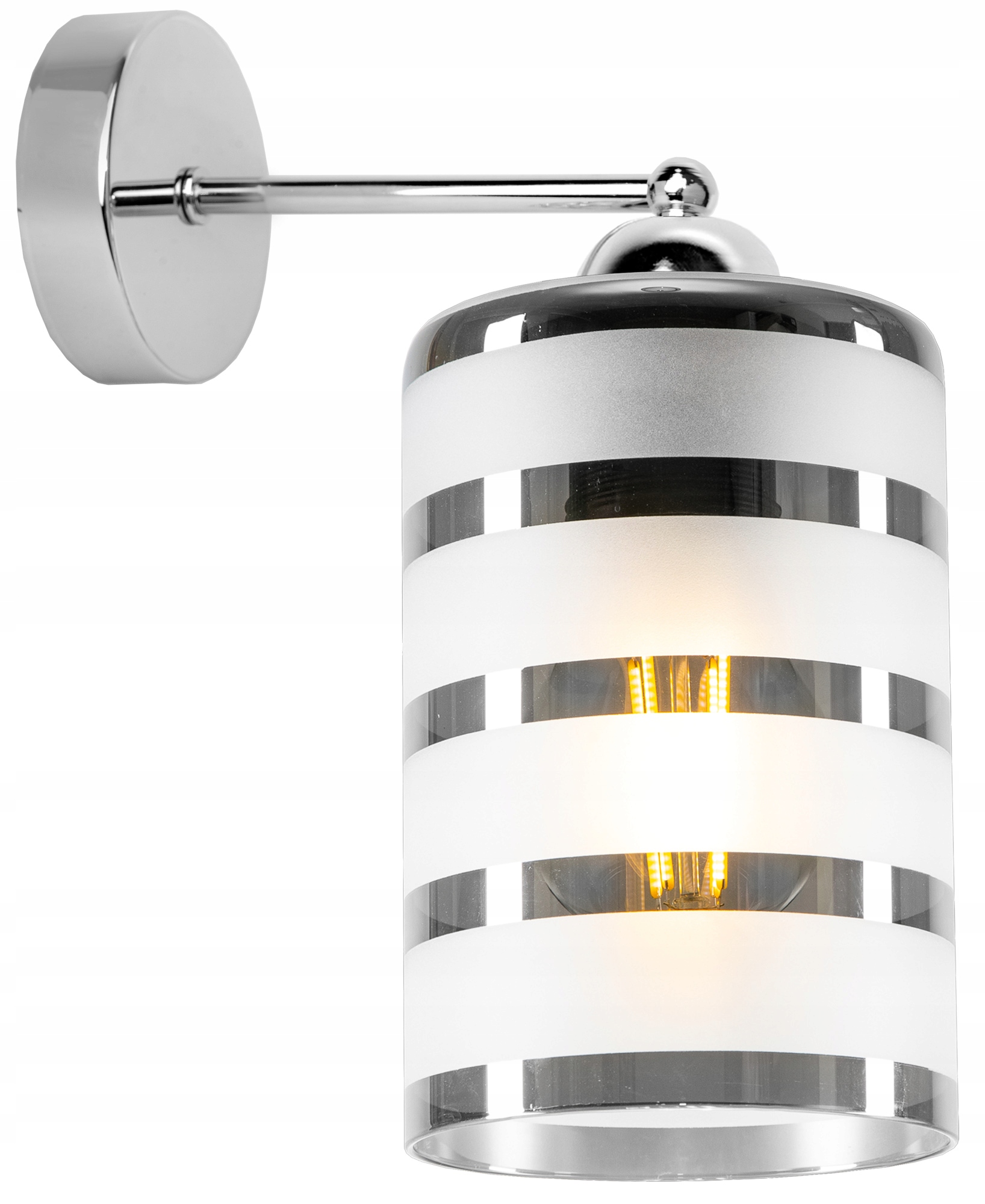

Nowoczesna Szklana Lampa Ścienna Kinkiet Chrom Led