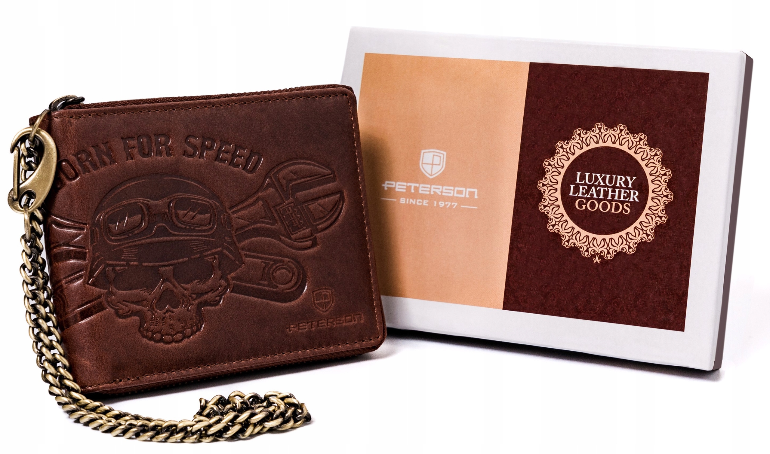 Peterson pánská peněženka z pravé kůže hnědá Ptn N992C-05-HWM-135 muž