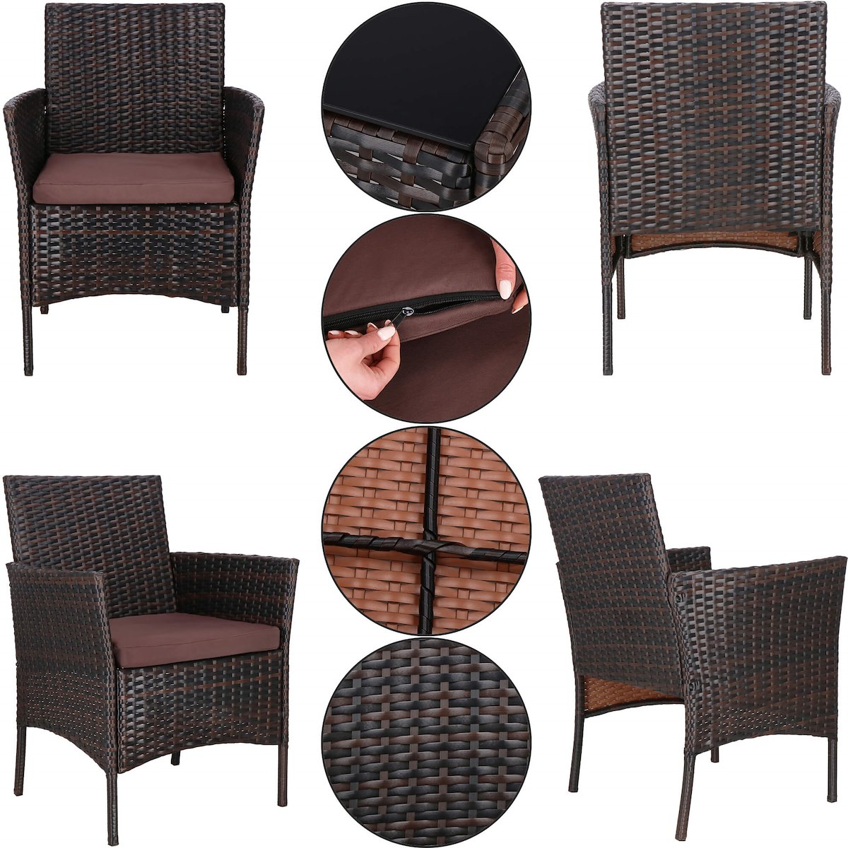 ZESTAW MEBLI OGRODOWYCH SOFA STOLIK FOTELE TECHNORATTAN KOMPLET MEBLE OGRÓD Producent Springos