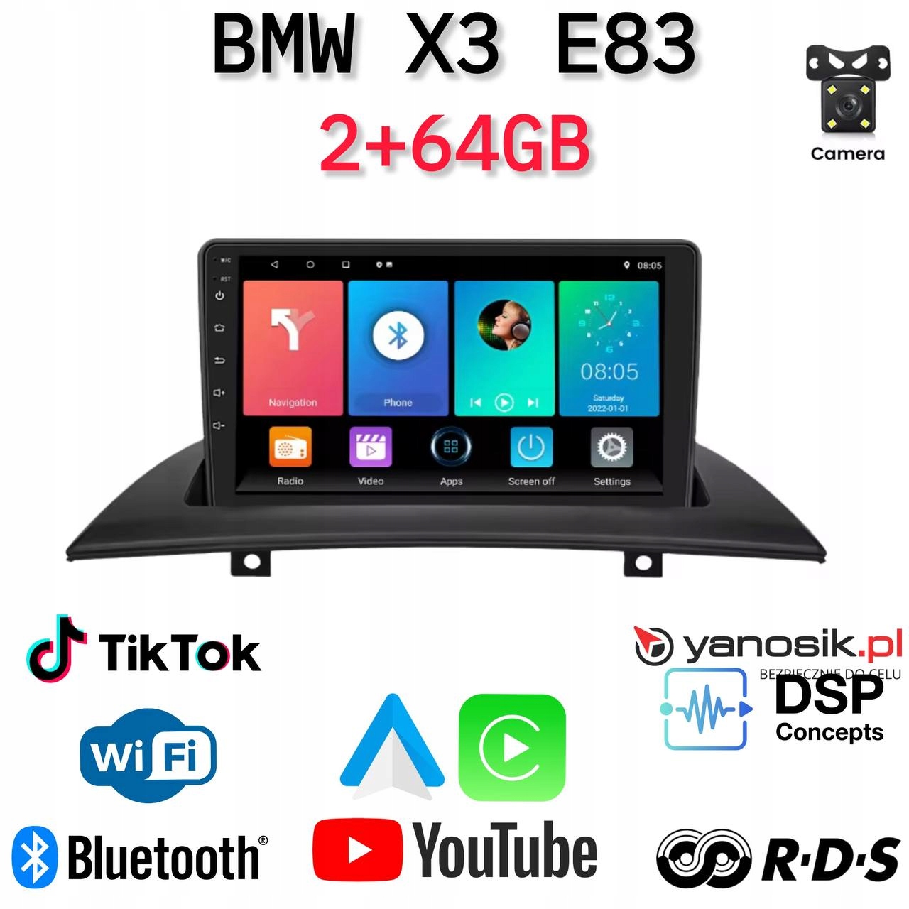 Radio Android Nawigacja Bmw X3 E83 (2+64 Gb)