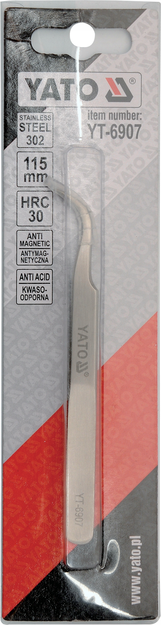 PĘSETA ODGIĘTA PRECYZYJNA 115MM NIERDZEWNA YATO Liczba sztuk 1 szt.