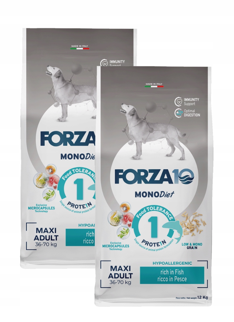 Forza10 Maxi MonoDiet bohatá na ryby pro psa Hypoallergenic 2 x 12 kg