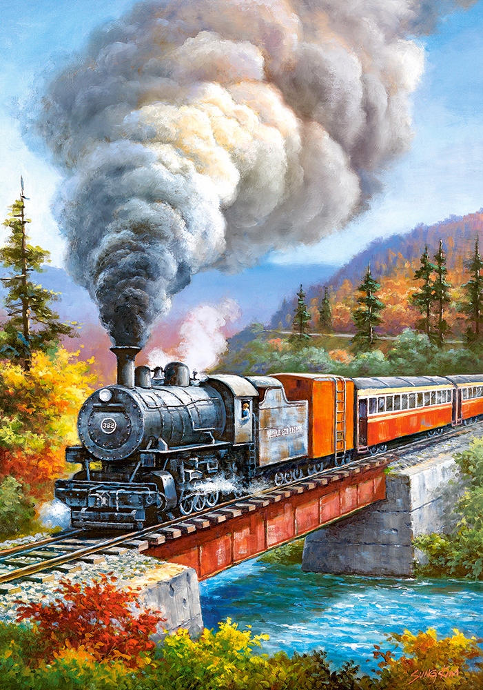 

Puzzle Pociąg Parowóz Lokomotywa 9+ 500 El Castor