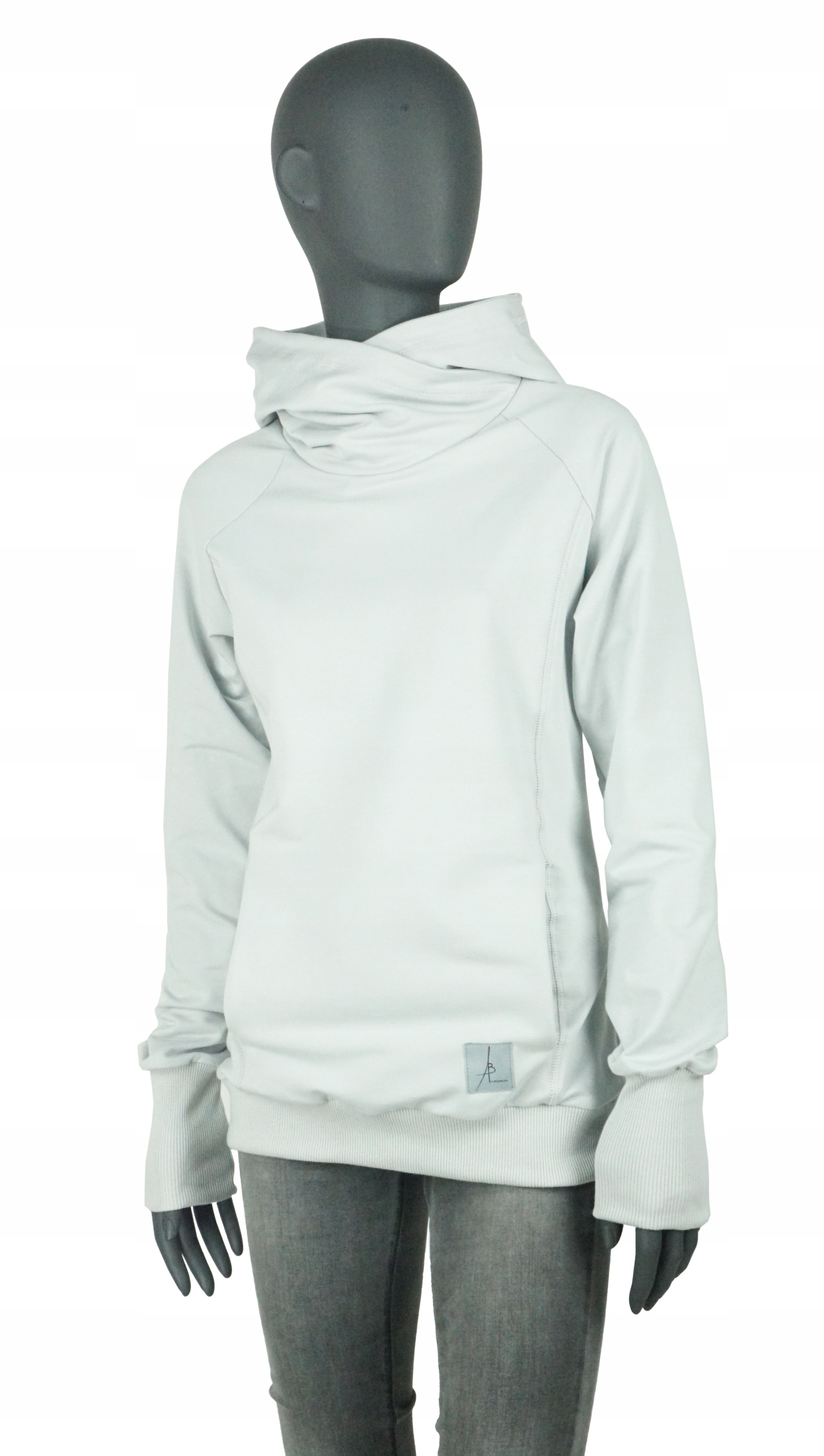 Tepláková mikina s s kapucí M, šedá