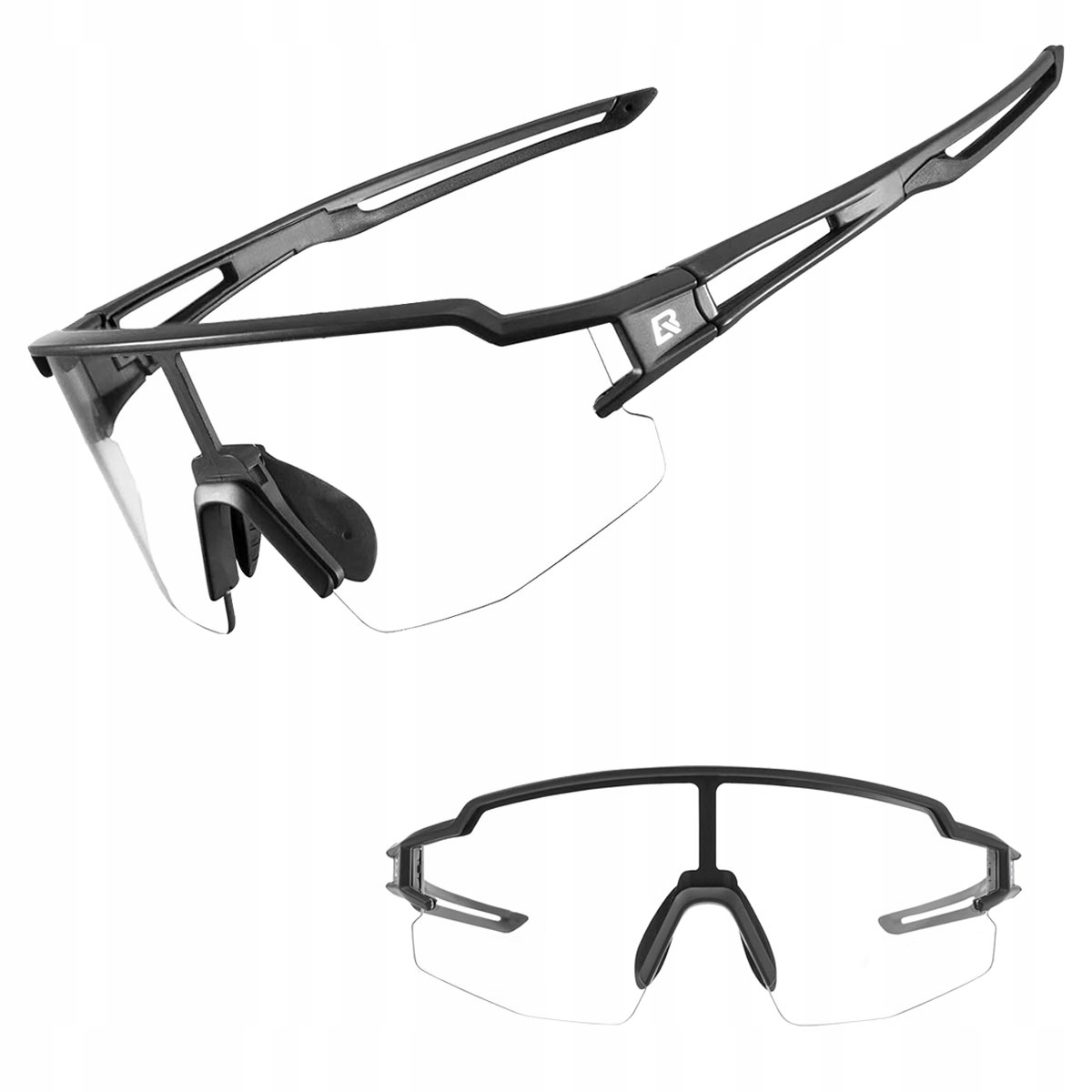 Okulary rowerowe fotochromowe, Rockbros, sportowe do biegania z filtrem Uv
