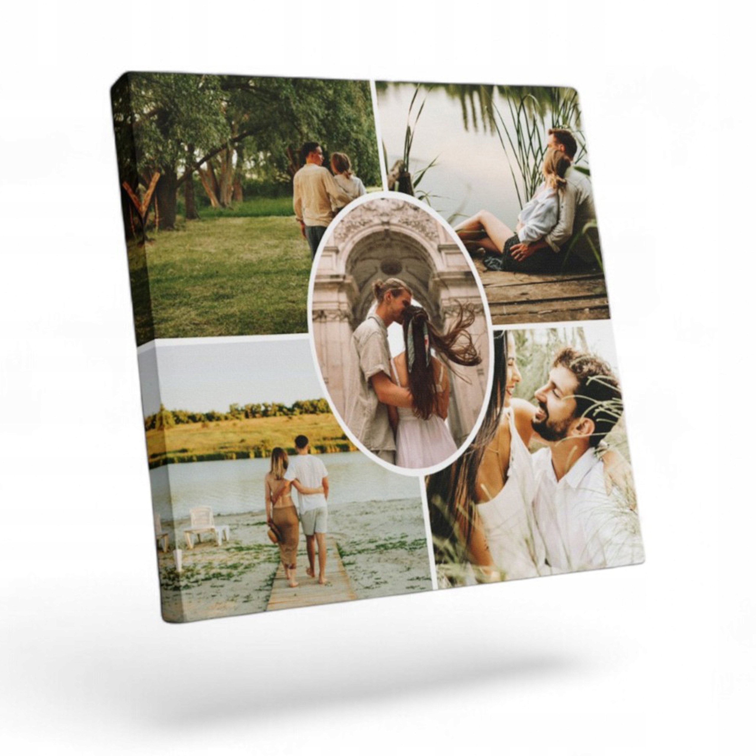 FOTO-obraz na plátně Vaše fotografie 90x90 Koláž Kreator Vzory Z 5 Fotografií