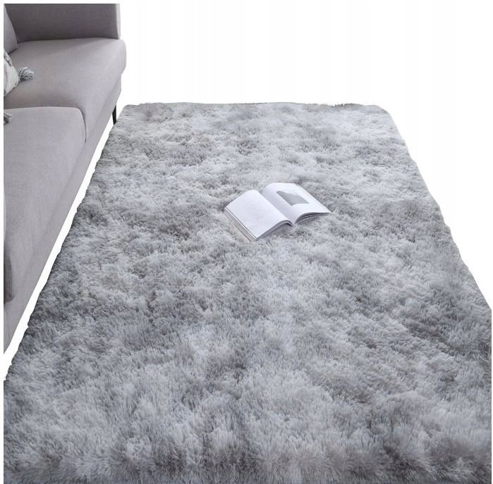 Koberec Shaggy 120X170 Měkký, Nadýchaný, Šedý, Stříbrný, Vintage, Moderní