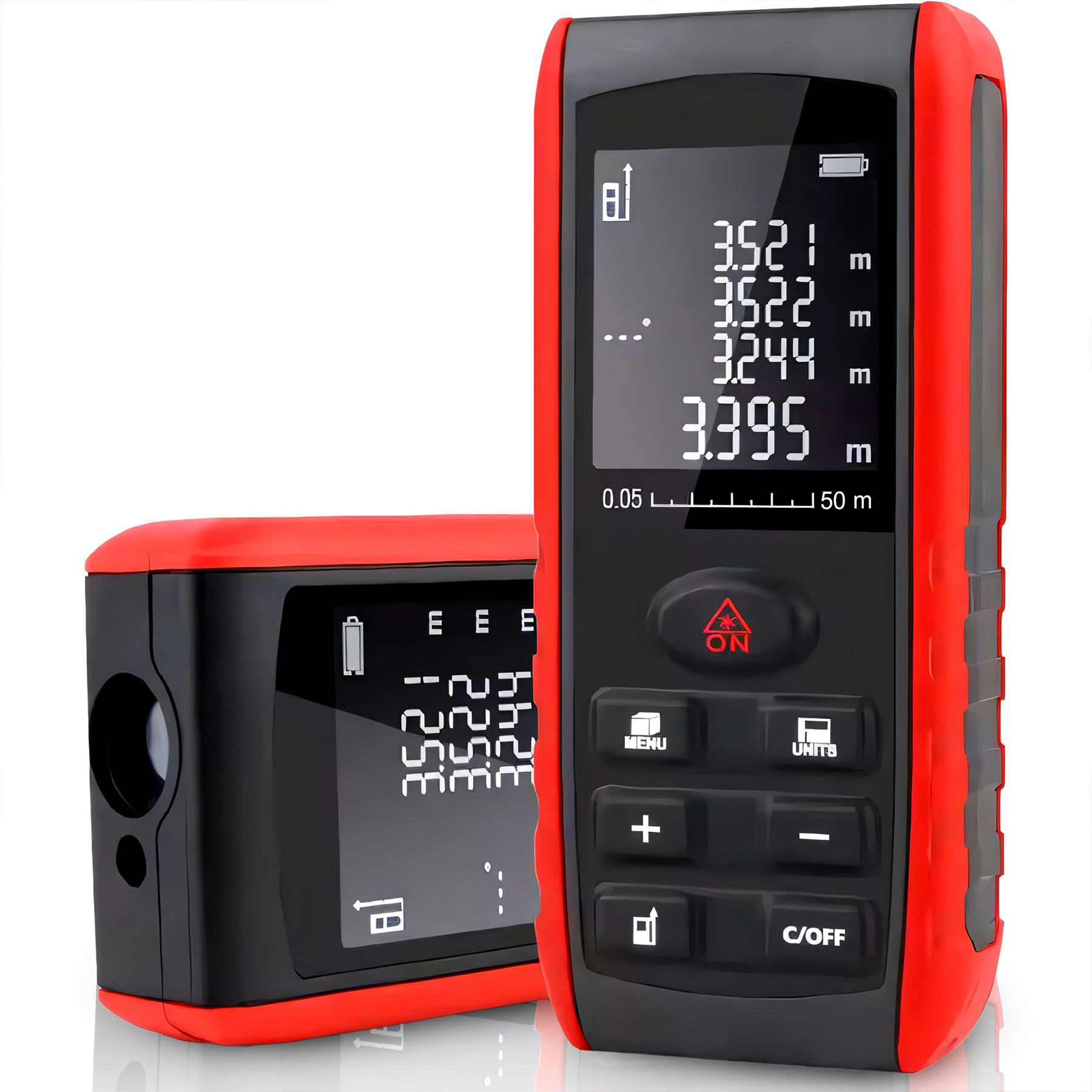 Dalmierz Laserowy Miernik Odległości 50M Cyfrowy Poziomica LCD Kątomierz