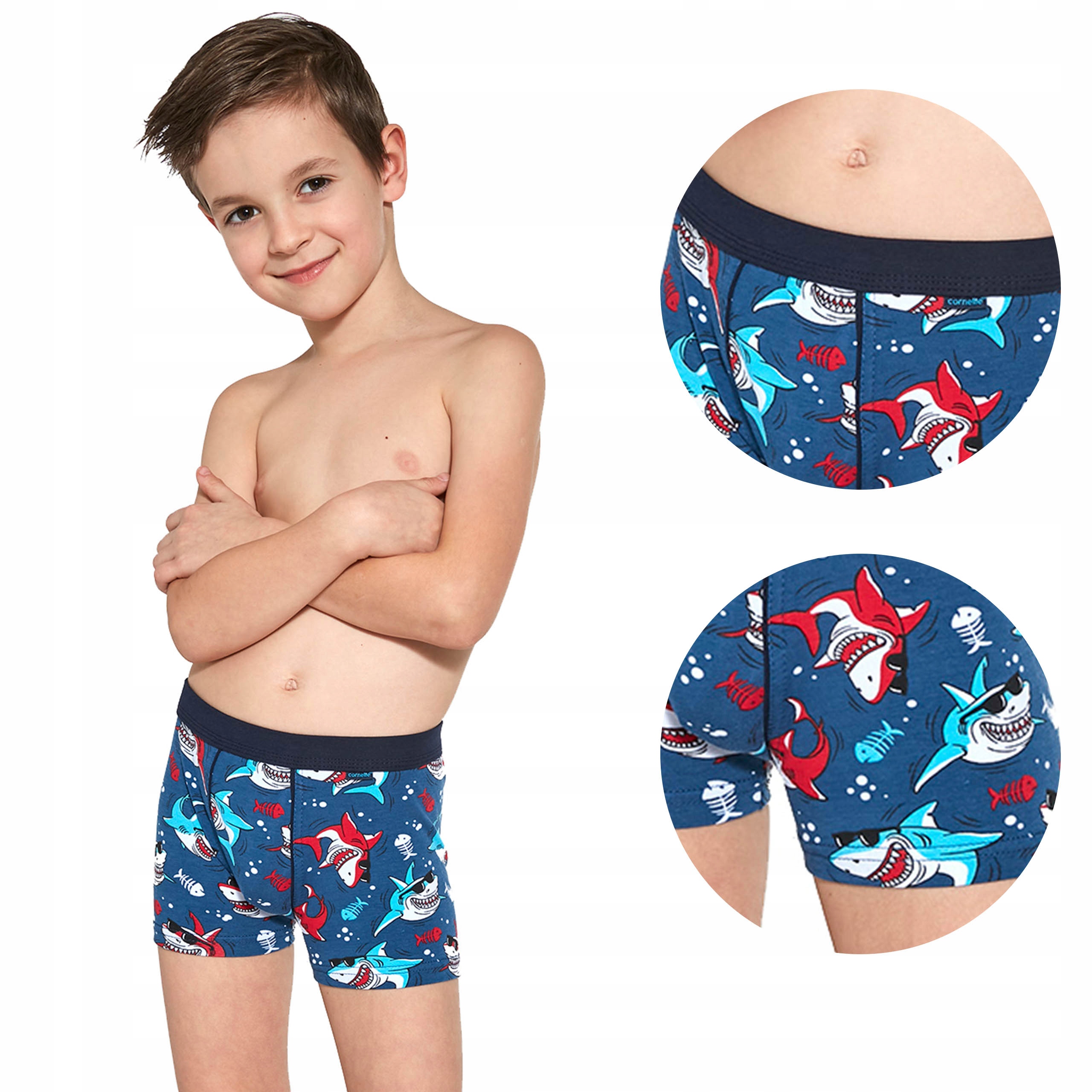 

Bokserki Chłopięce bawełniane Shark Cornette 86/92