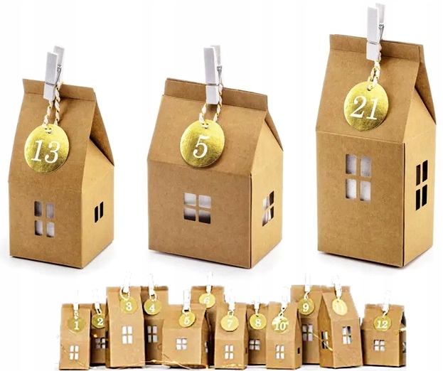 

Kalendarz Adwentowy Kraft Domki Z Papieru Adwent