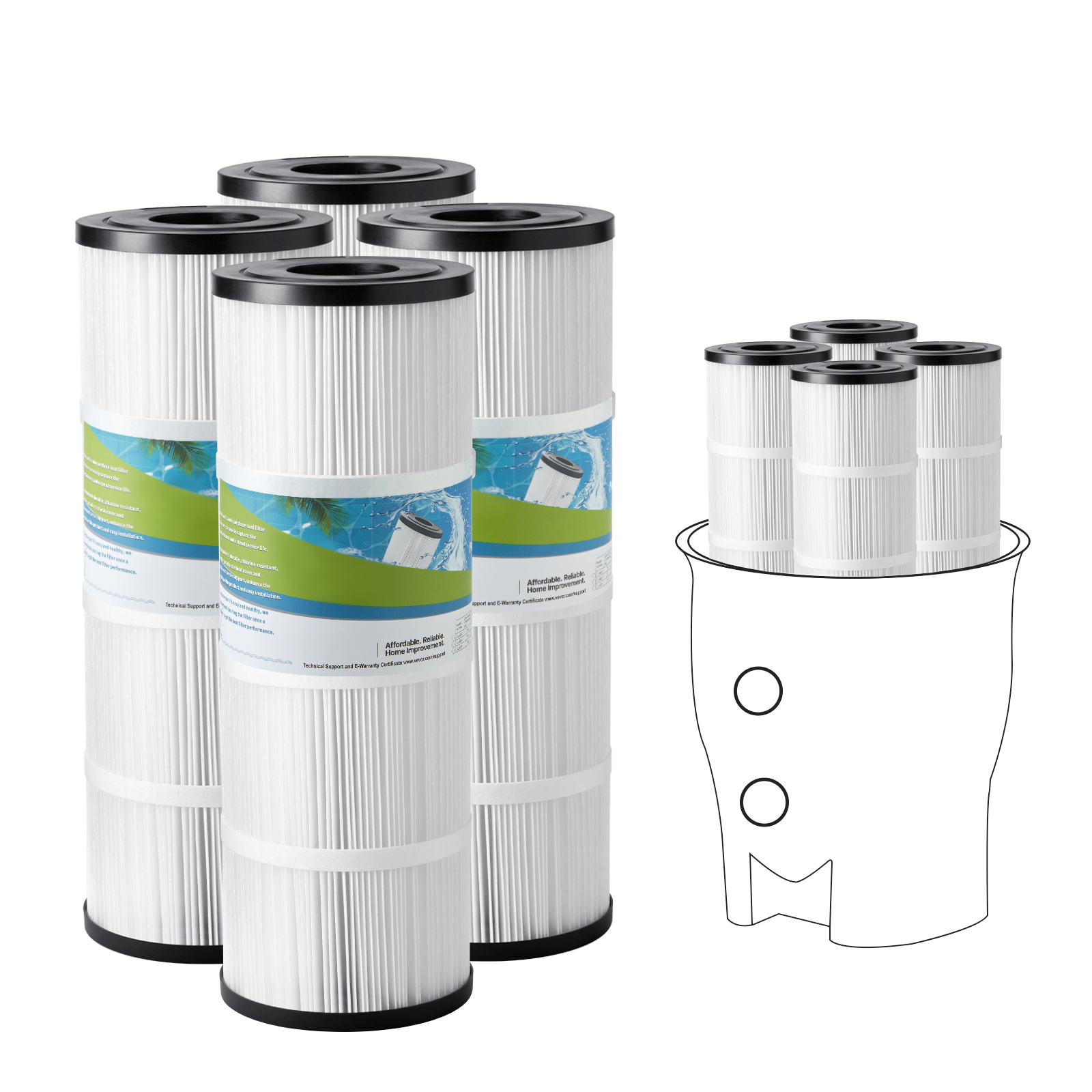 Premium Filtračná Vložka Do Bazéna Vevor 4 Ks 7 4 M2 Vodný Filter