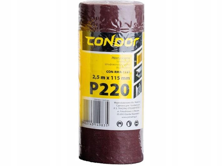 PŁÓTNO ŚCIERNE W ROLCE 2.5 M, 115 MM, P220